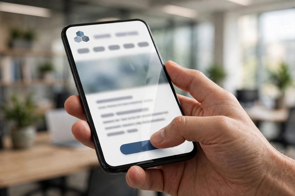 A business website open on a phone — how most visitors first meet your business