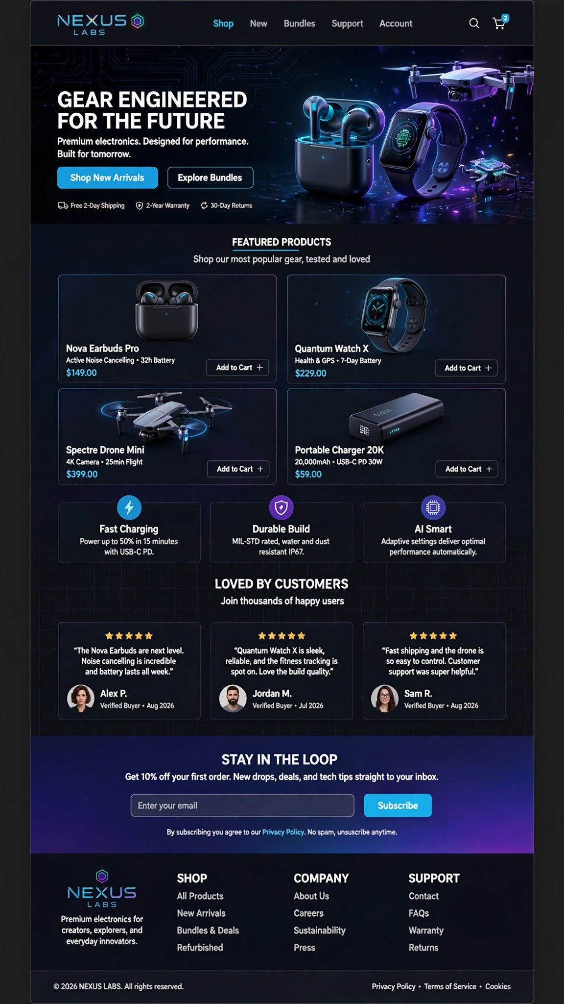 Electronics Gadget Store - E-Commerce website concept design