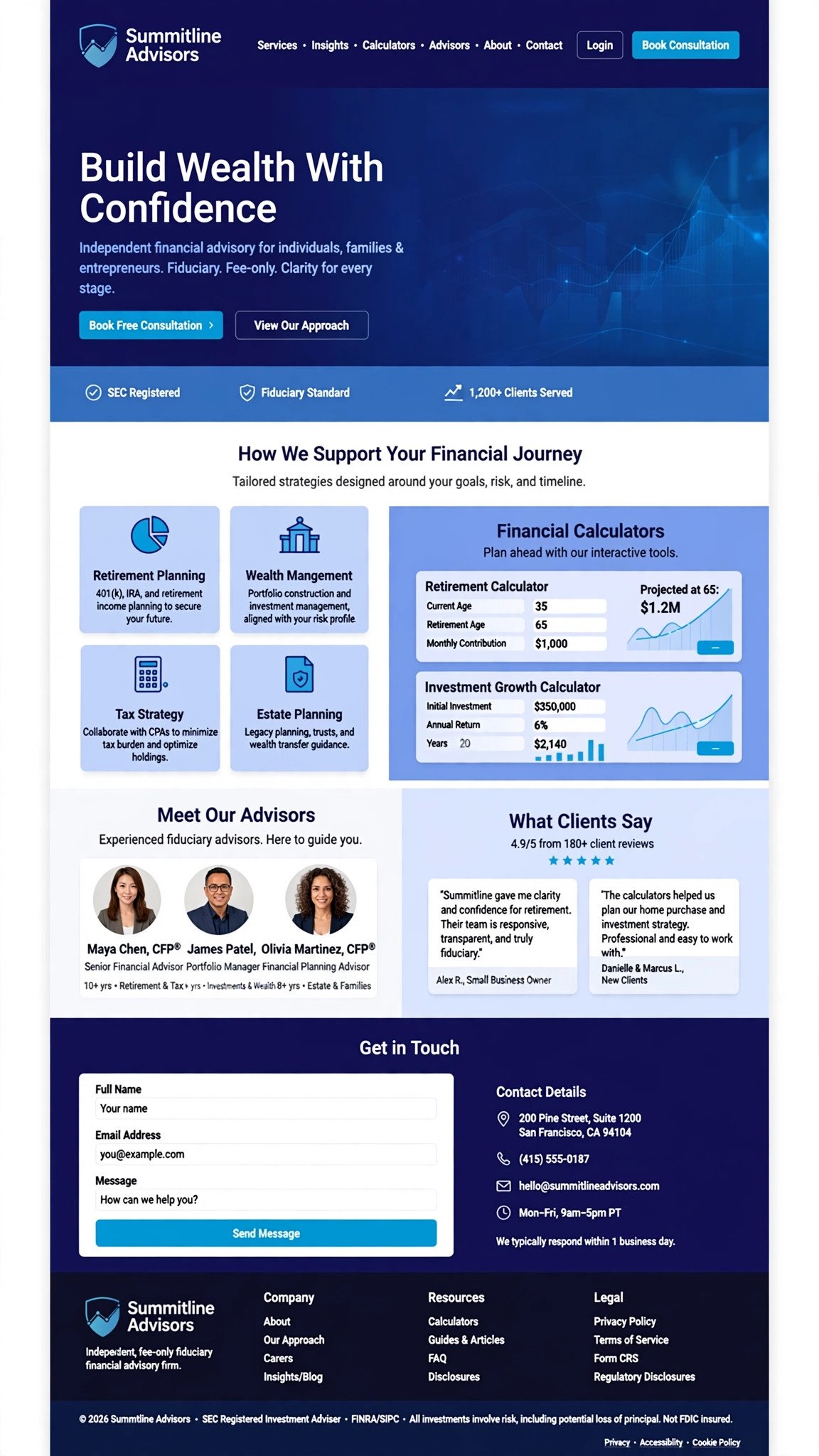 Financial Advisory Website - Informative website concept design