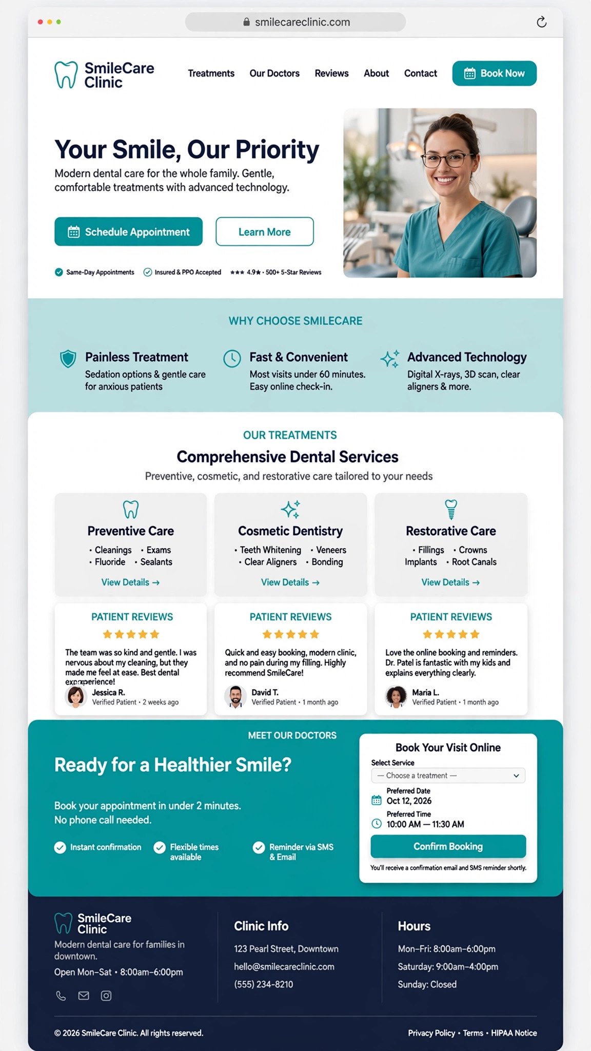Dental Clinic Website - Informative website concept design