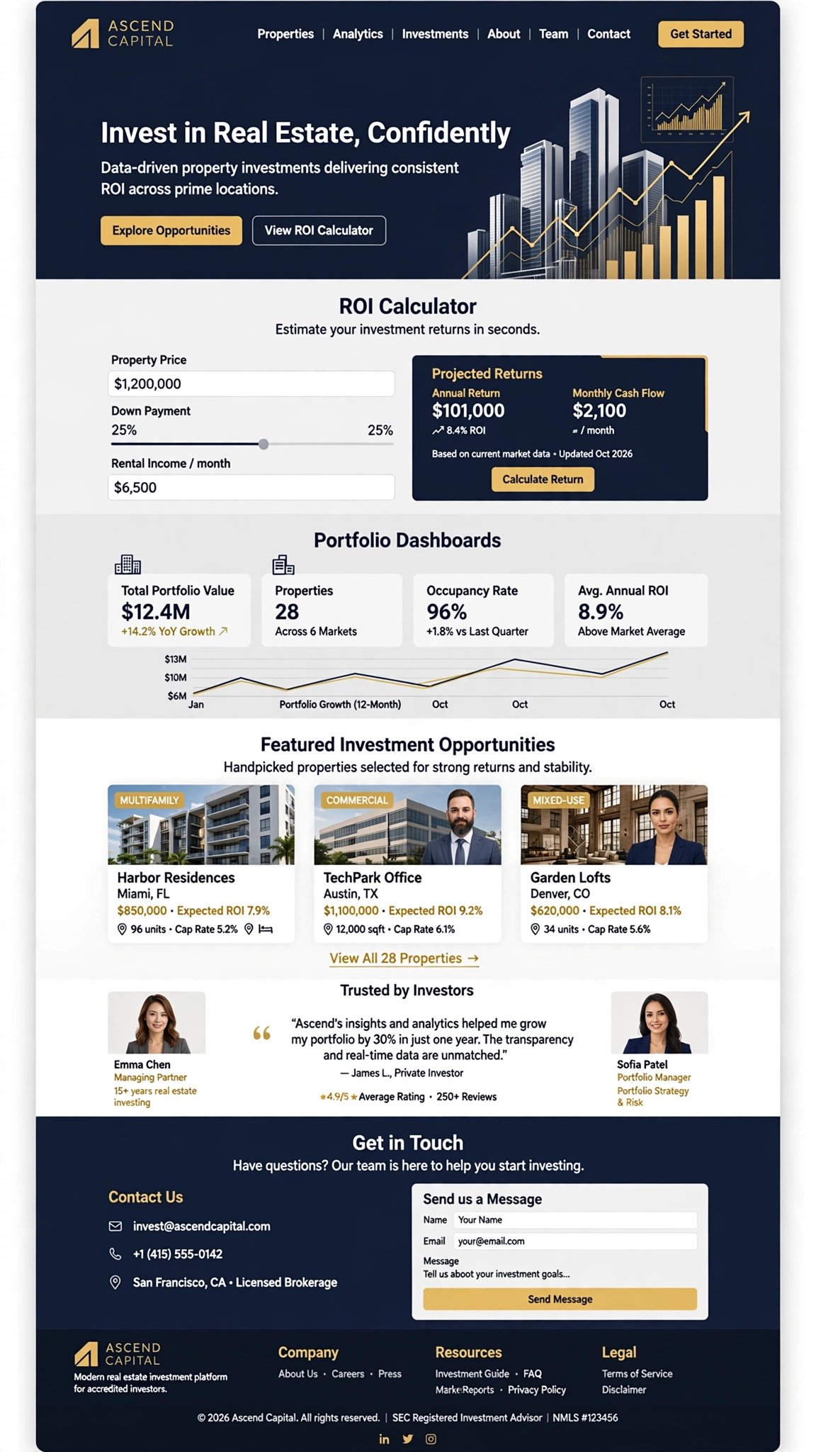 Property Investment Website - Real Estate website concept design