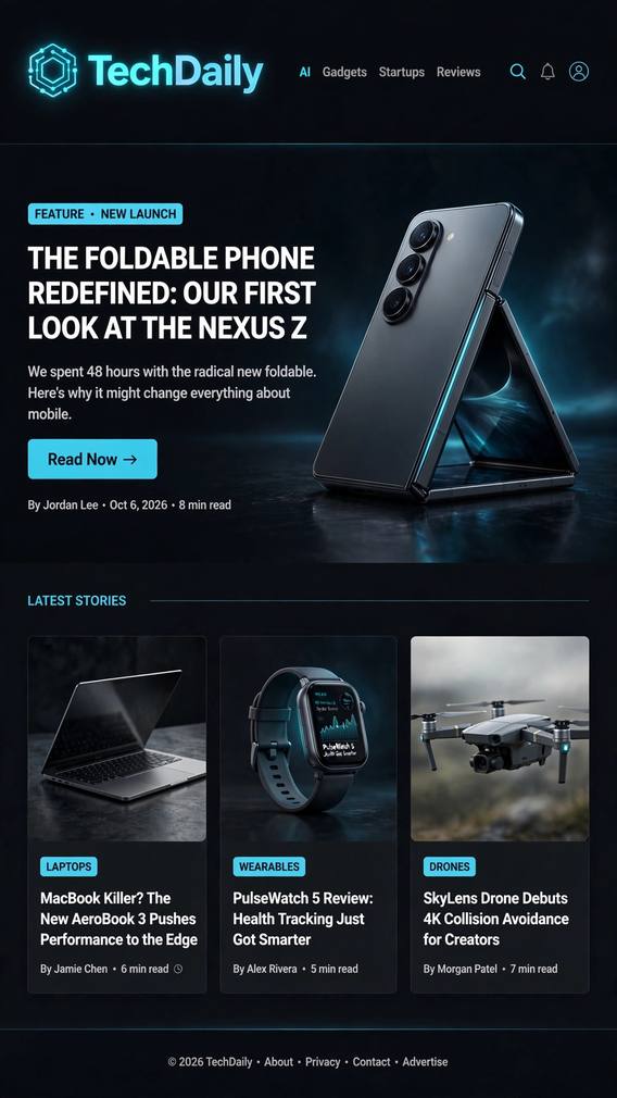TechDaily - CMS website design