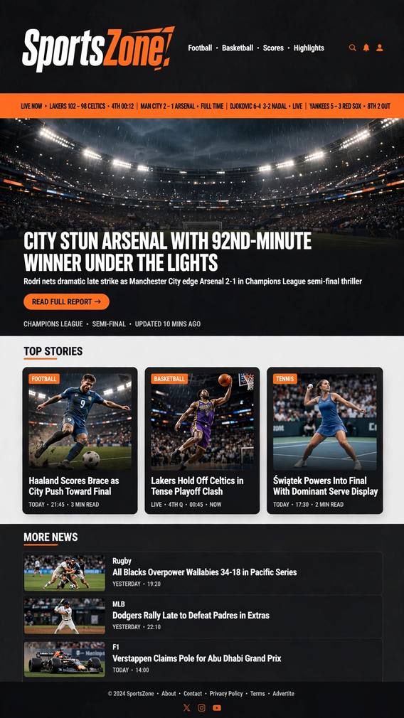 SportsZone - CMS website design