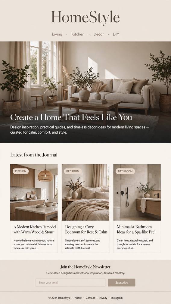 HomeStyle Magazine - CMS website design