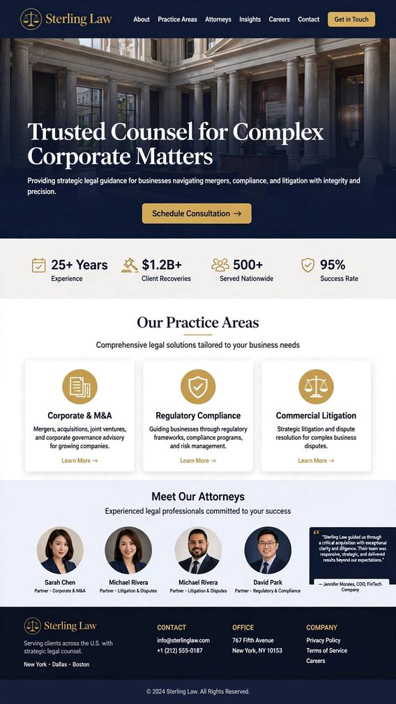 Sterling Law Firm - Informative website design