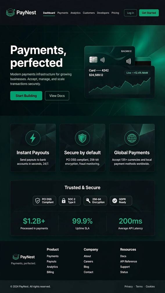 PayNest - Web App website design